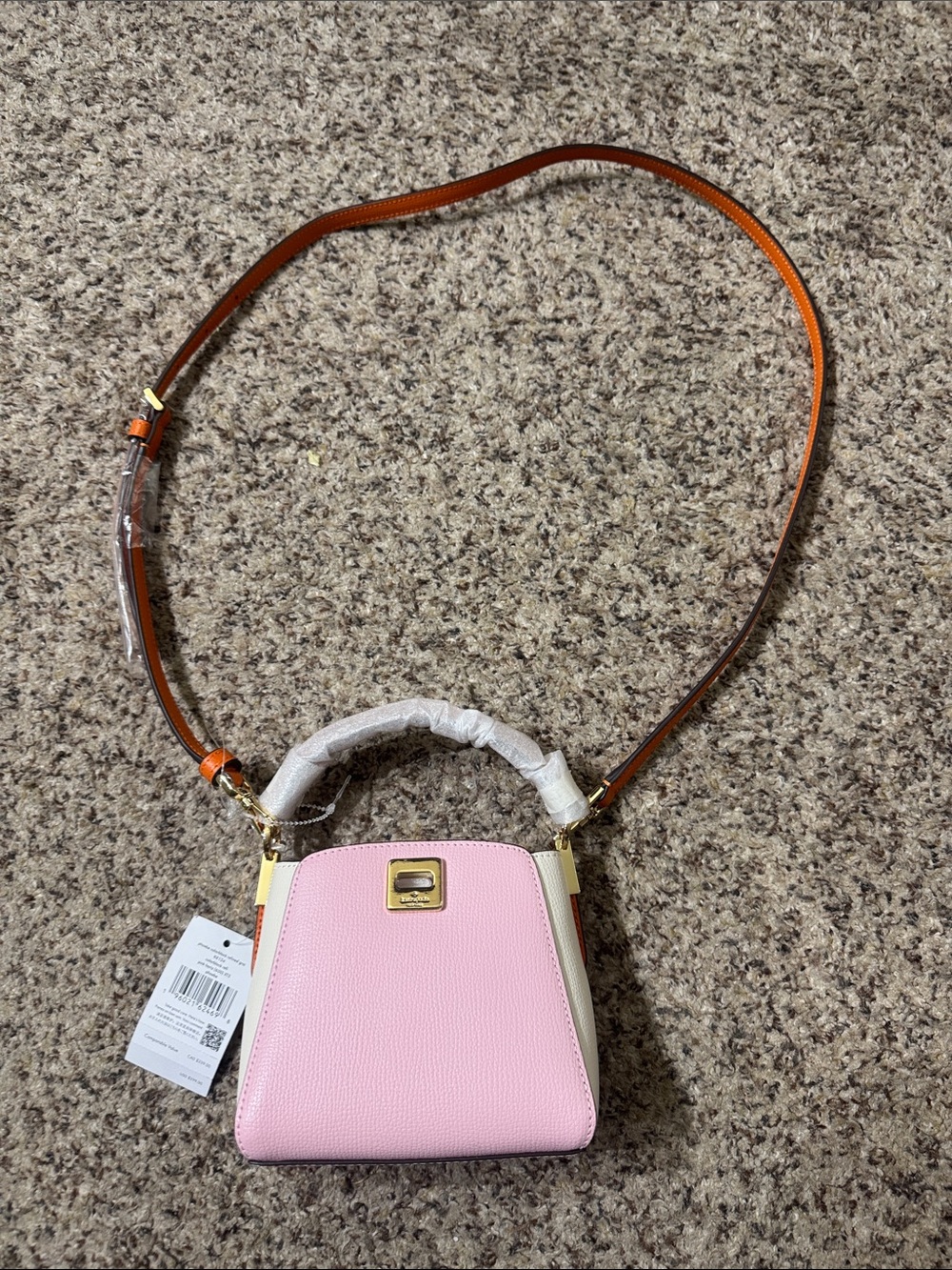 kate spade Pink and Cream Mini Crossbody with Brown Strap